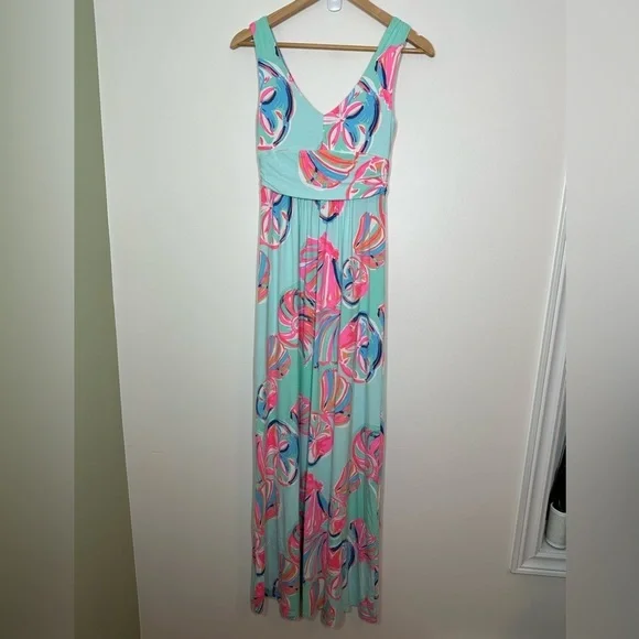 Lilly Pulitzer Sloane Maxi Dress Minty Fresh on the Rocks Small‎ - Picture 6 of 6